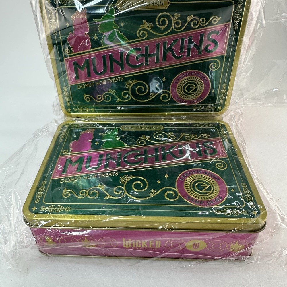 Dunkin Donuts Wicked Munchkins Tin Box Glinda Elphaba Limited Edition 2025